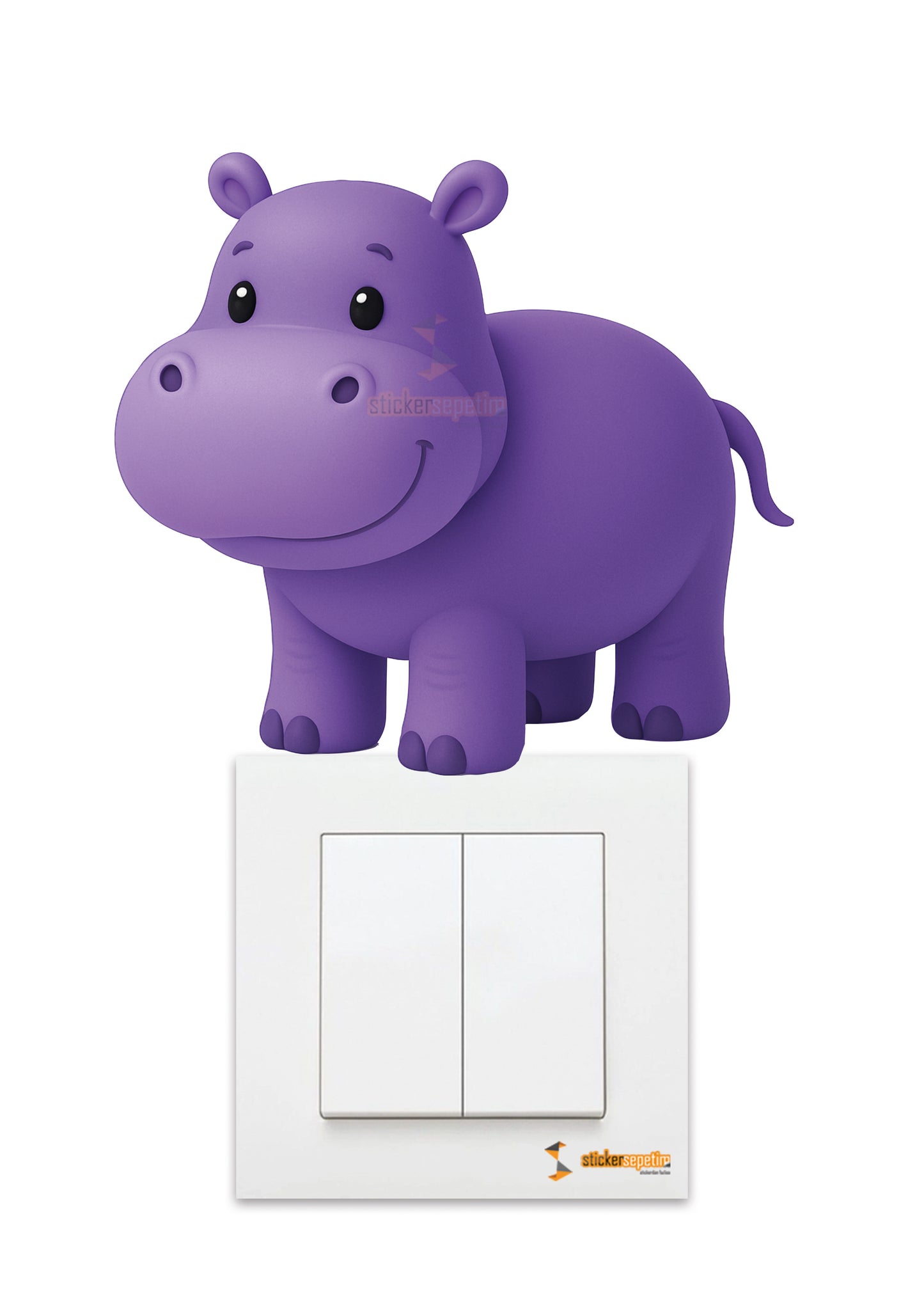 Sevimli Fil, Sevimli Zürafa, Sevimli Aslan, Sevimli Su Aygırı 3D Priz Duvar Çocuk Odası Sticker Seti