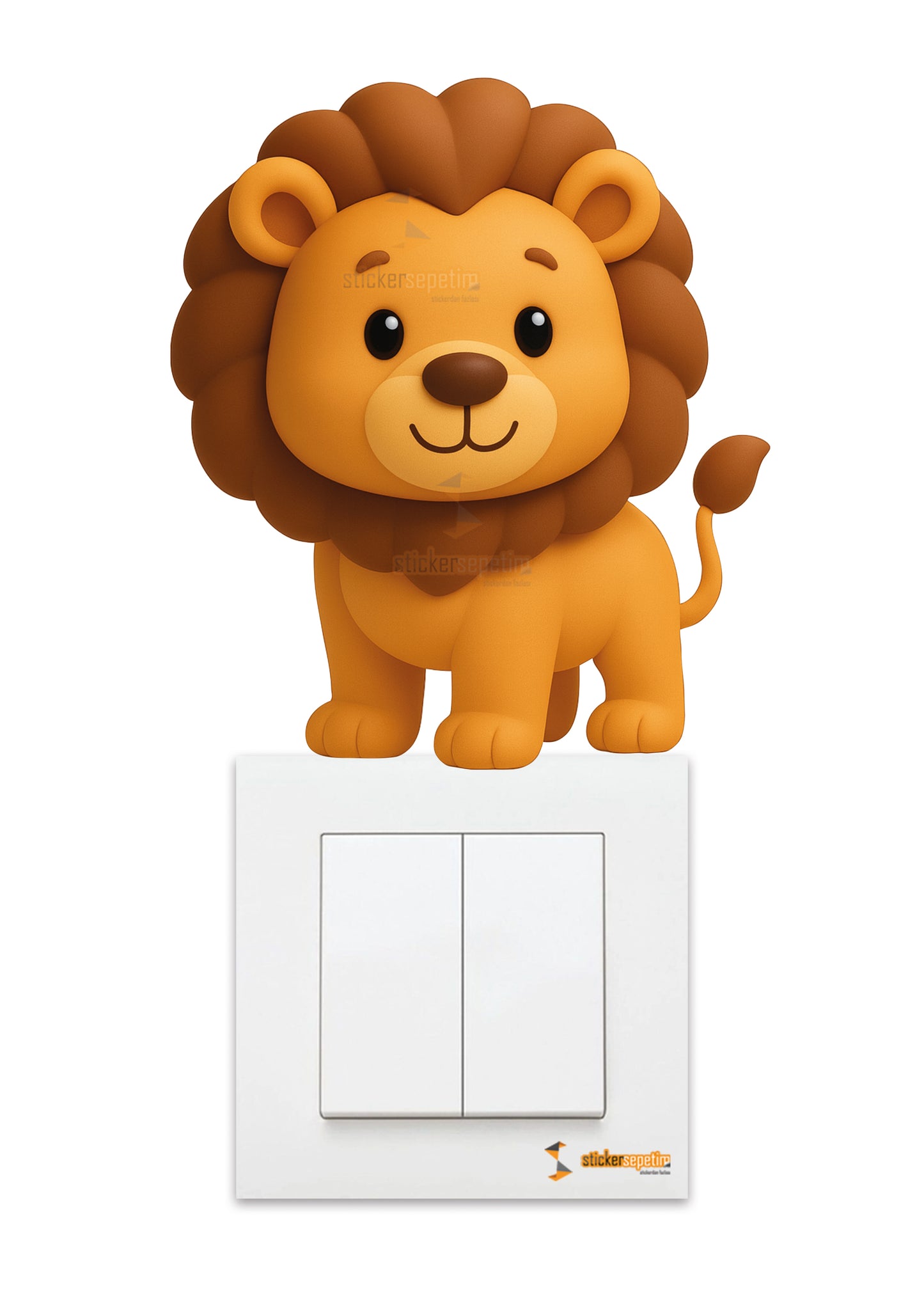 Sevimli Fil, Sevimli Zürafa, Sevimli Aslan, Sevimli Su Aygırı 3D Priz Duvar Çocuk Odası Sticker Seti