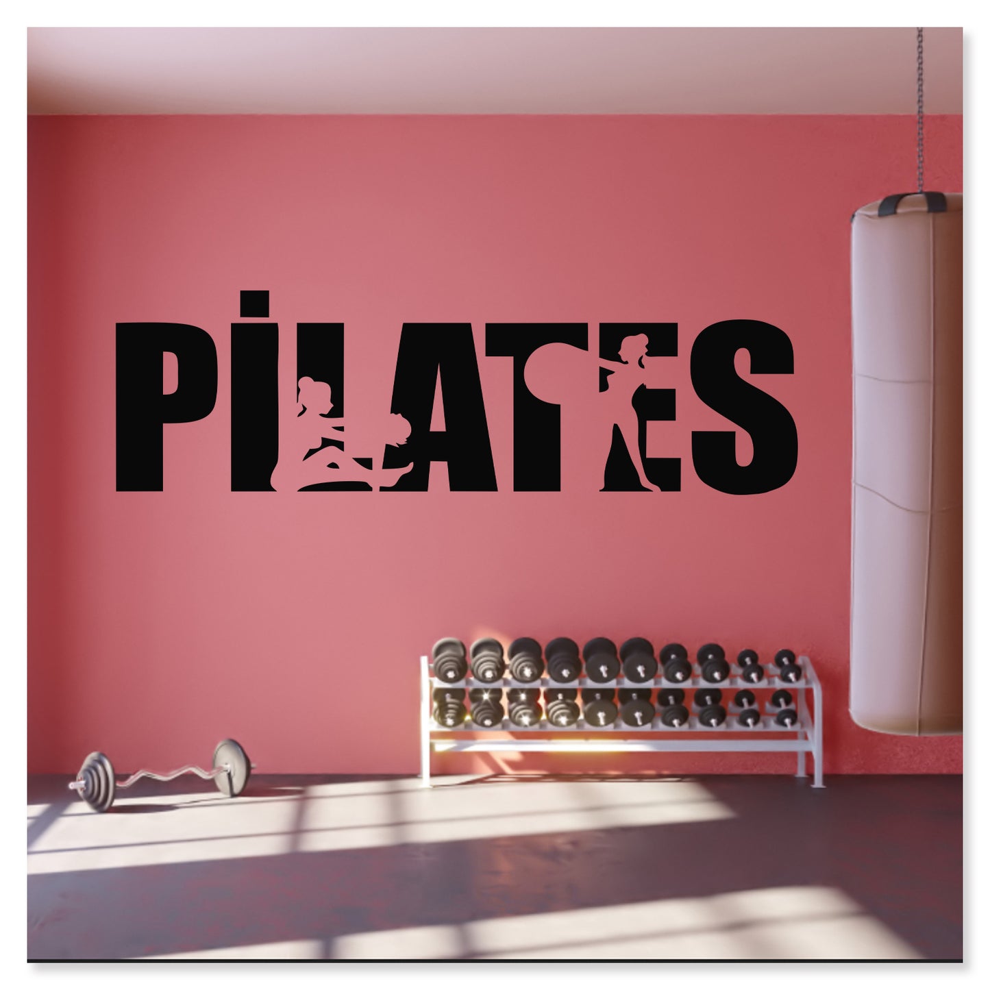Pilates Spor Dekoratif Duvar Sticker