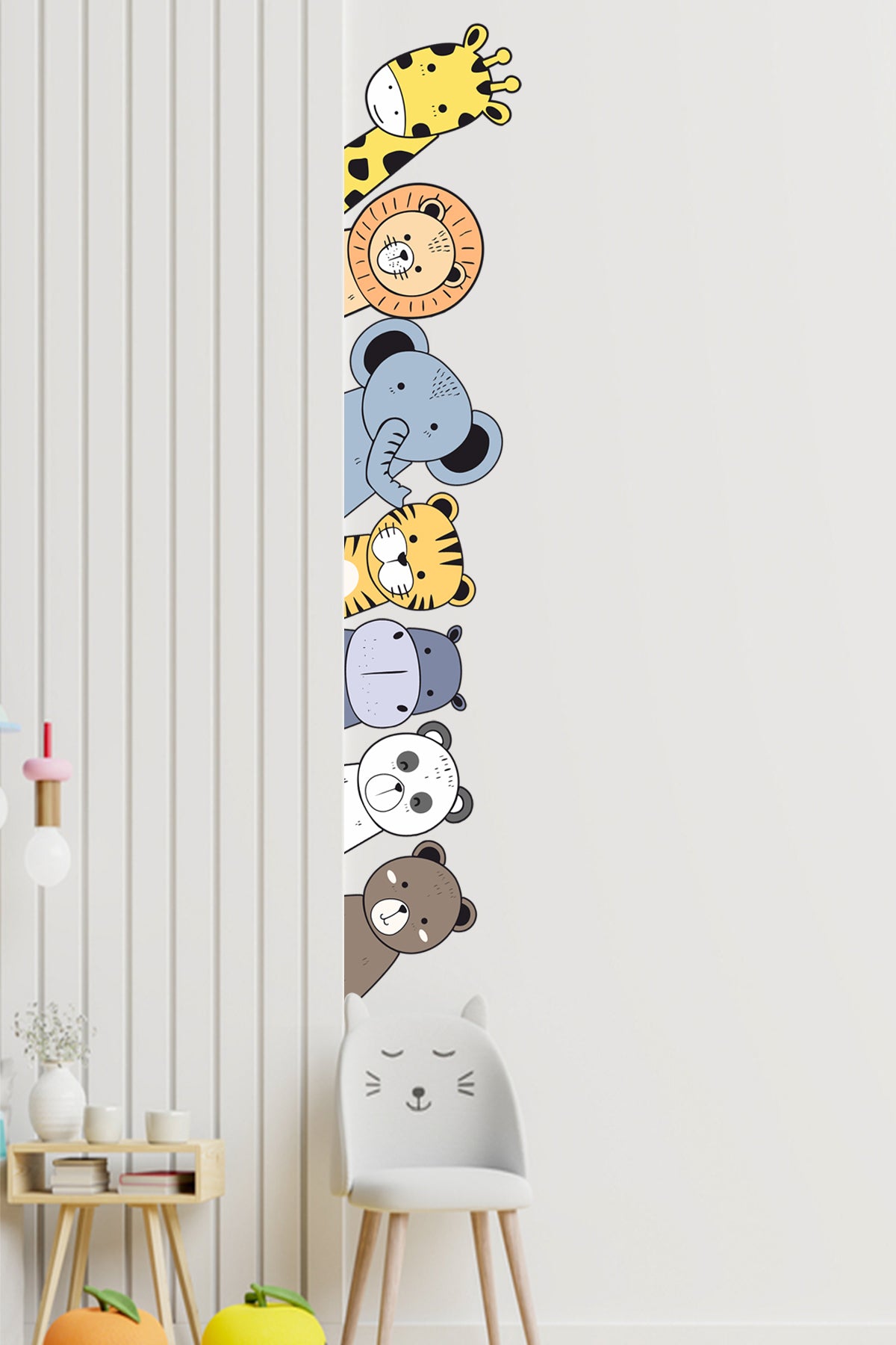 Sevimli Afrika Hayvanları Safari Dekoratif Kapı Kenarı Çocuk Odası Duvar Sticker