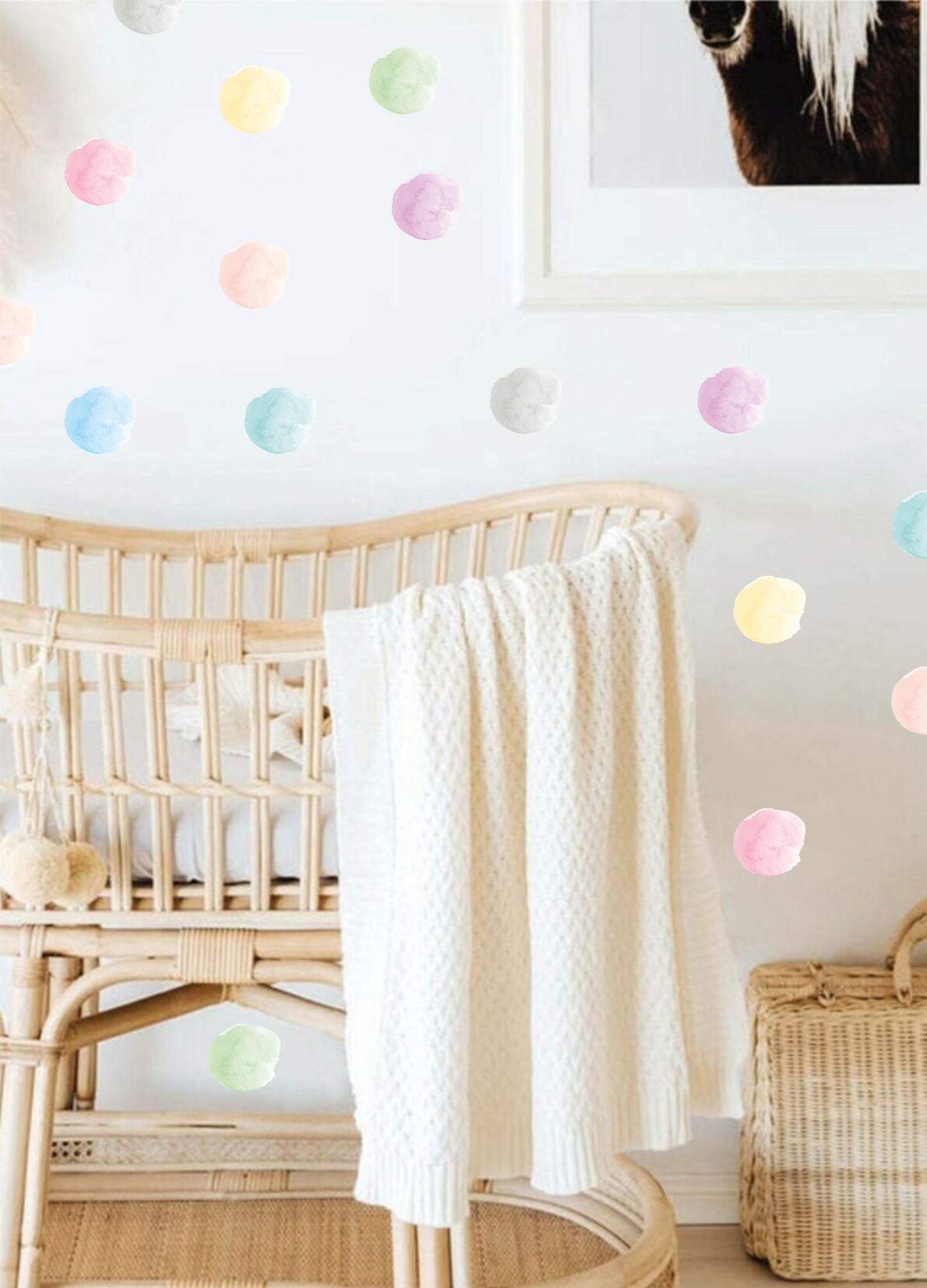 Soft Renkli Suluboya 5 cm 80 Adet Puantiye Seti Çocuk Odası Duvar Sticker