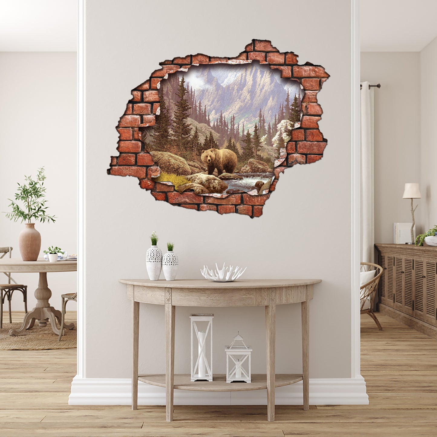 Kırık Tuğla Desen Yellowstone Üç Boyutlu 3D Dekoratif Duvar Sticker