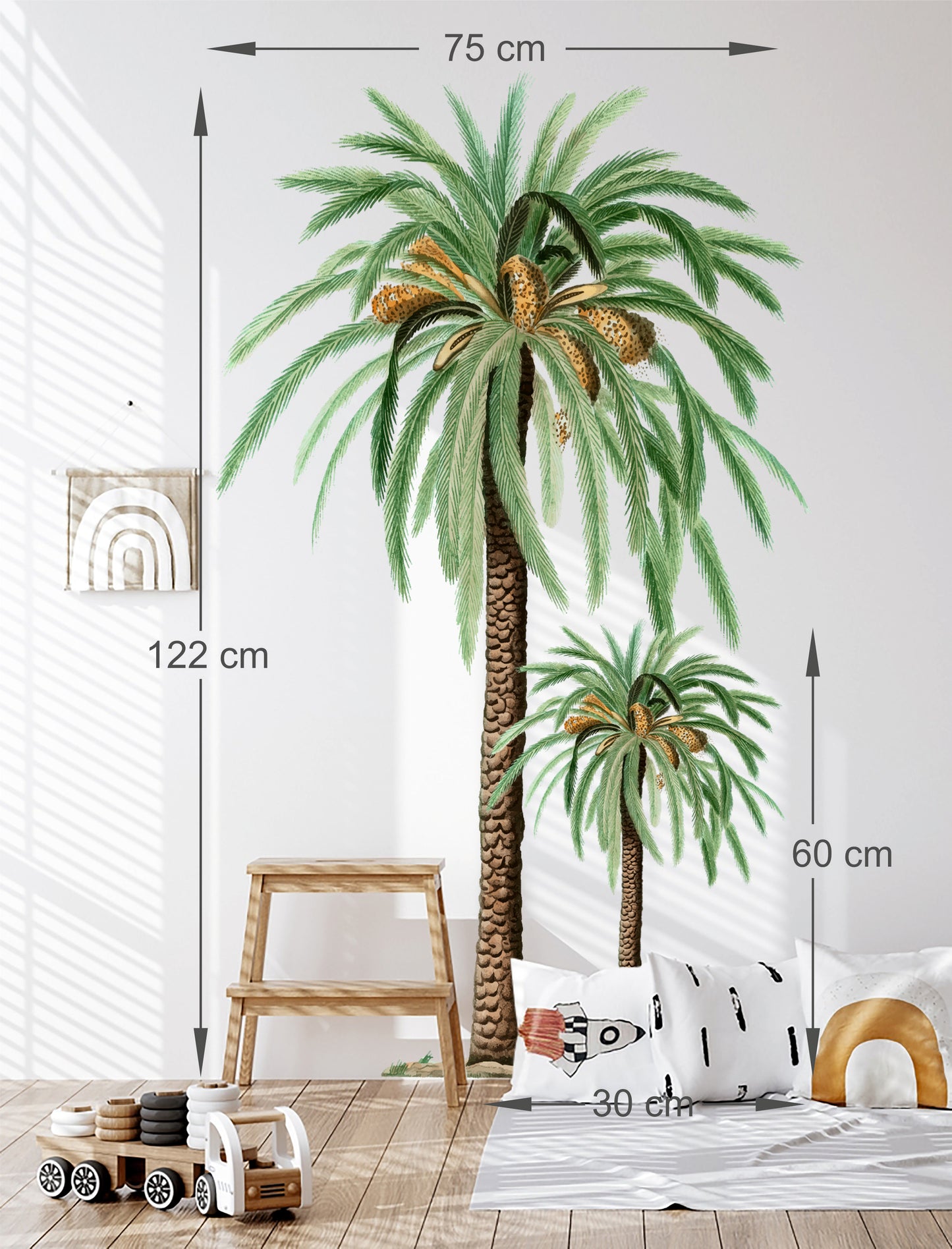 Palmiye Ağacı İkili Set Çocuk Odası Duvar Sticker