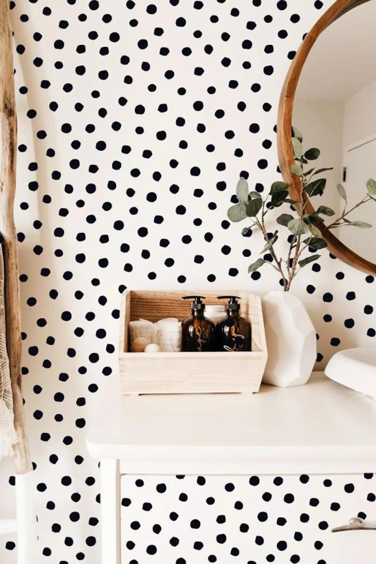 Duvar Sticker 100 Adet 3 Cm Iskandinav Stil Taş Desenli Puantiye Polka Dot Dekoratif Duvar Süsü