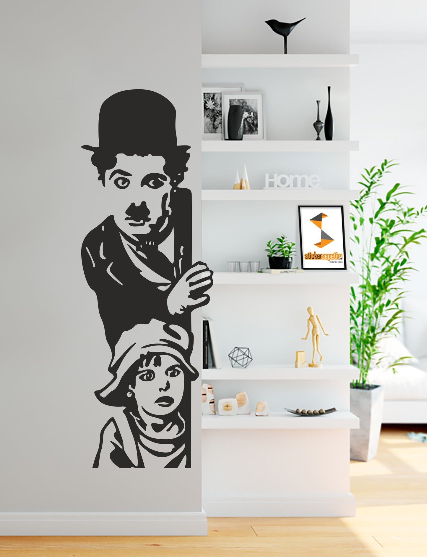 Charlie Chapline II Dekoratif Duvar Sticker - Duvar Dekoru