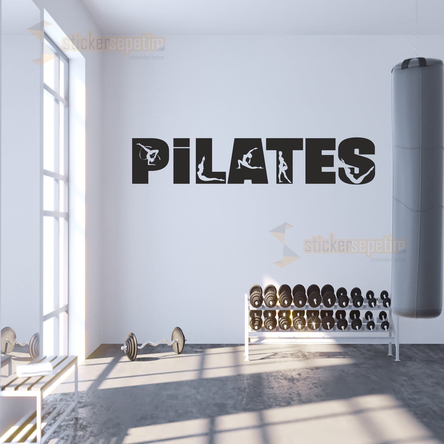 Duvar Dekoru -  Pilates Dekoratif Duvar Sticker Spor Salonu Pilates Stüdyosu