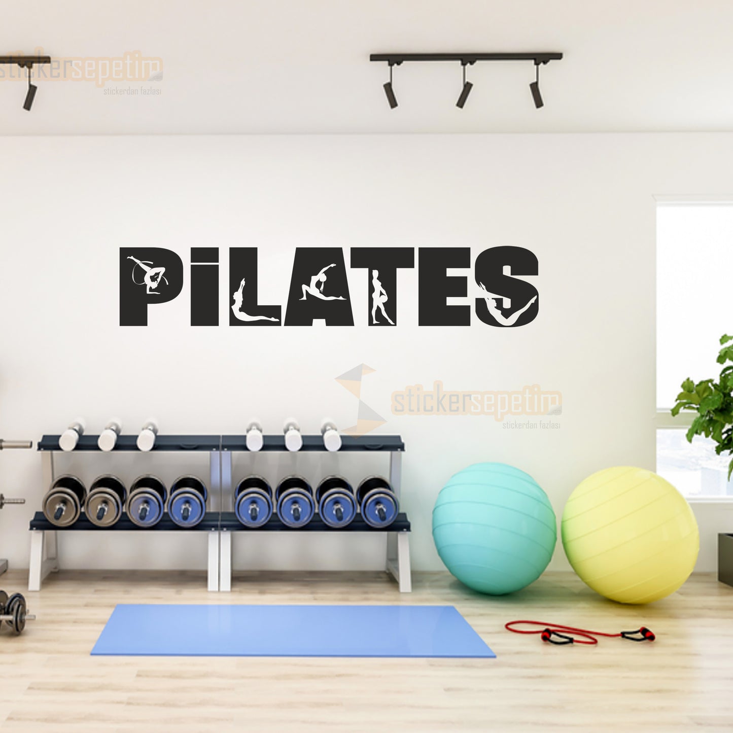 Duvar Dekoru -  Pilates Dekoratif Duvar Sticker Spor Salonu Pilates Stüdyosu
