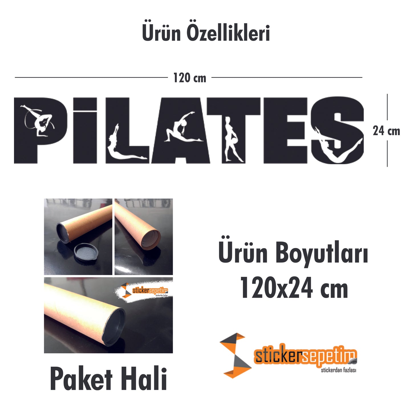 Duvar Dekoru -  Pilates Dekoratif Duvar Sticker Spor Salonu Pilates Stüdyosu