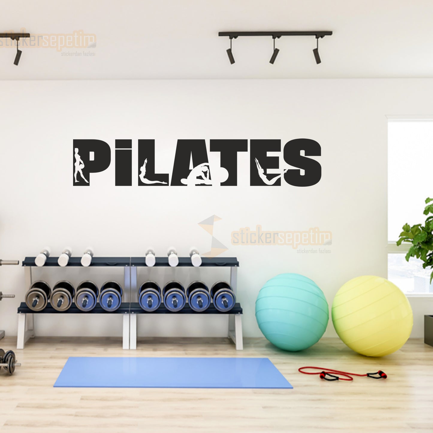 Duvar Dekoru -  Pilates II Dekoratif Duvar Sticker Spor Salonu Pilates Stüdyosu