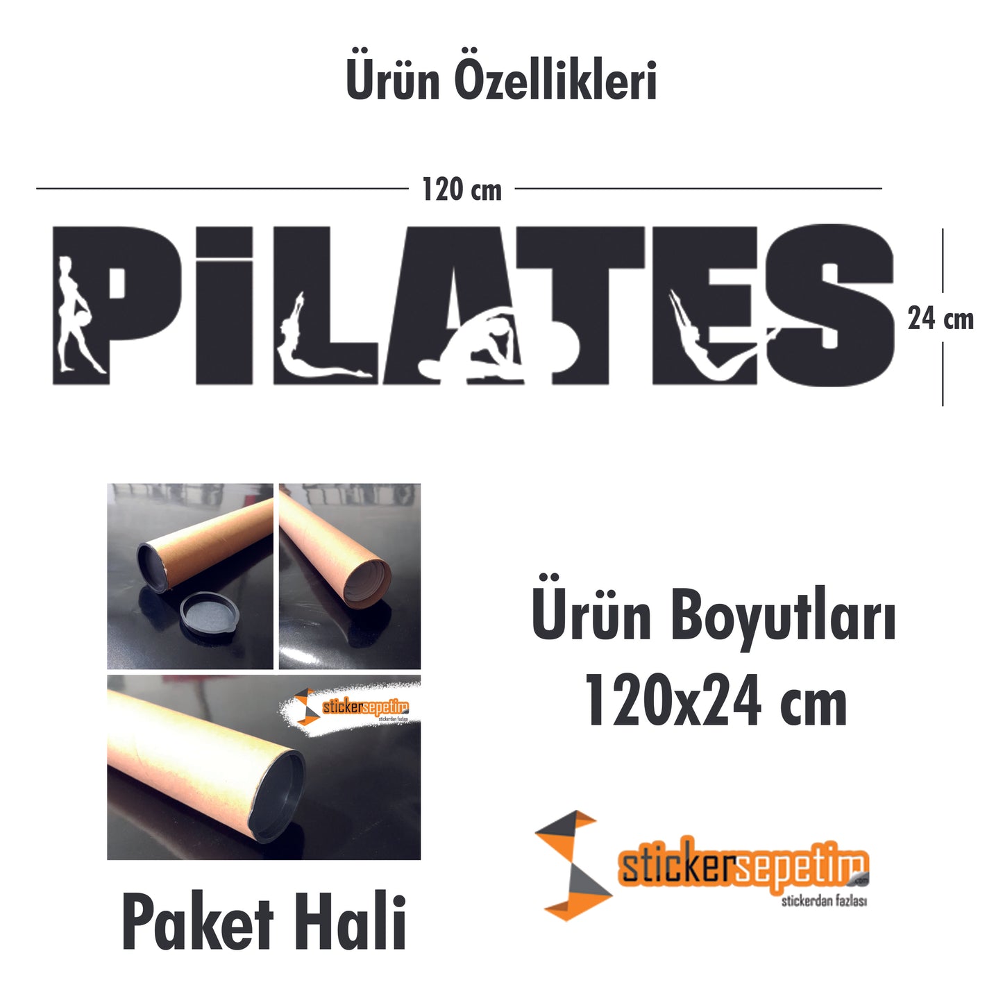 Duvar Dekoru -  Pilates II Dekoratif Duvar Sticker Spor Salonu Pilates Stüdyosu