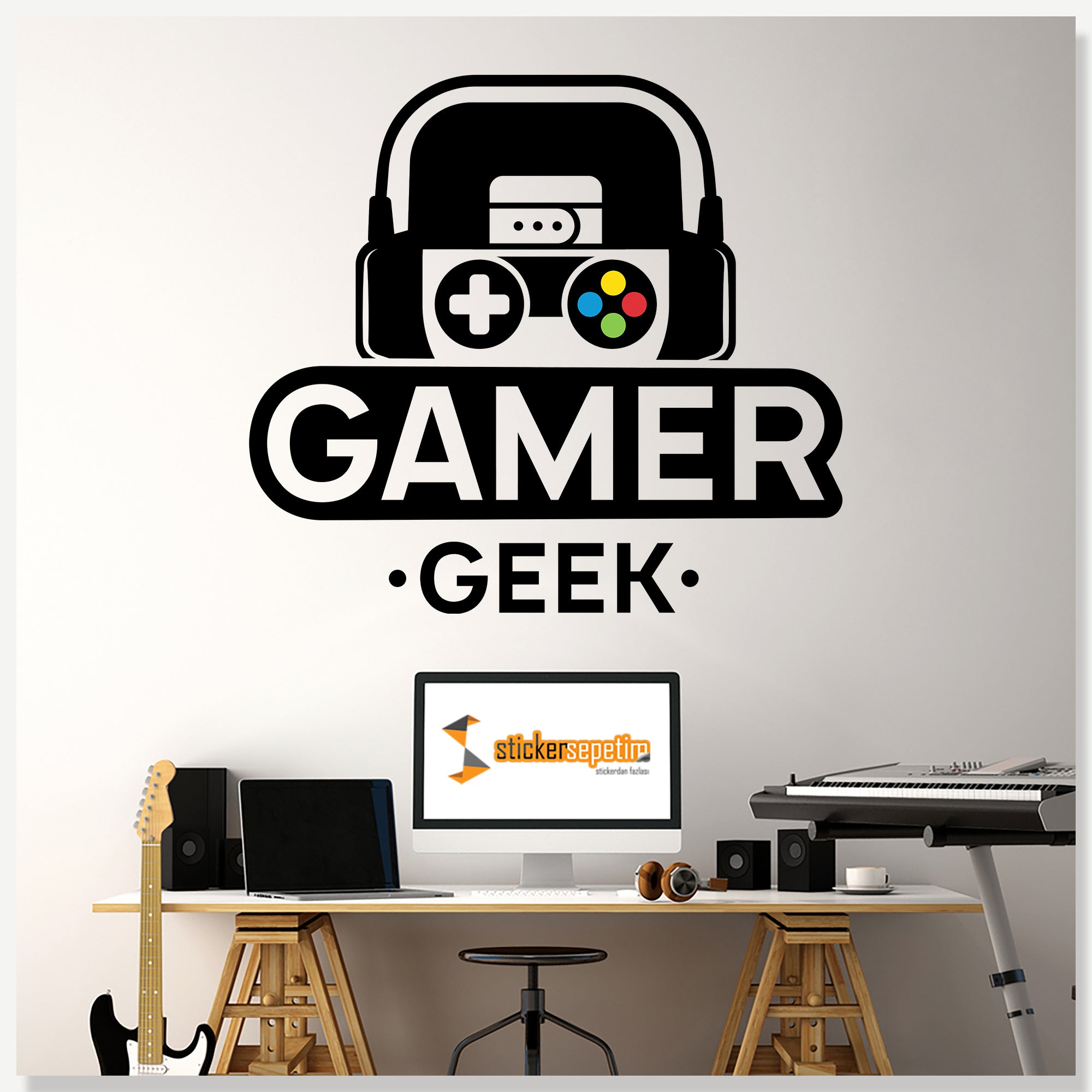 Gamer Oyuncu Pc, XBOX, Playstation Console Games Gamer Geek Duvar Stic ...