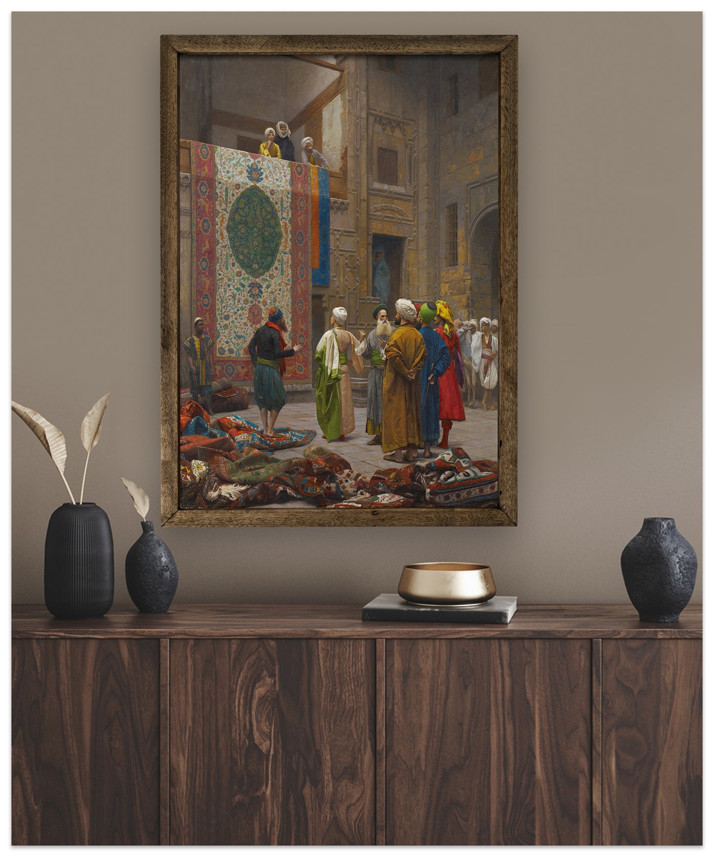Halı Tüccarı Ahşap Tablo - Wooden Wall Art - Jean Leon Gerome