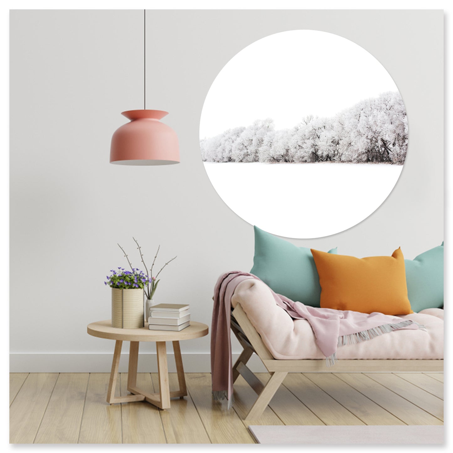 Kar ve Orman Oval Duvar Sticker