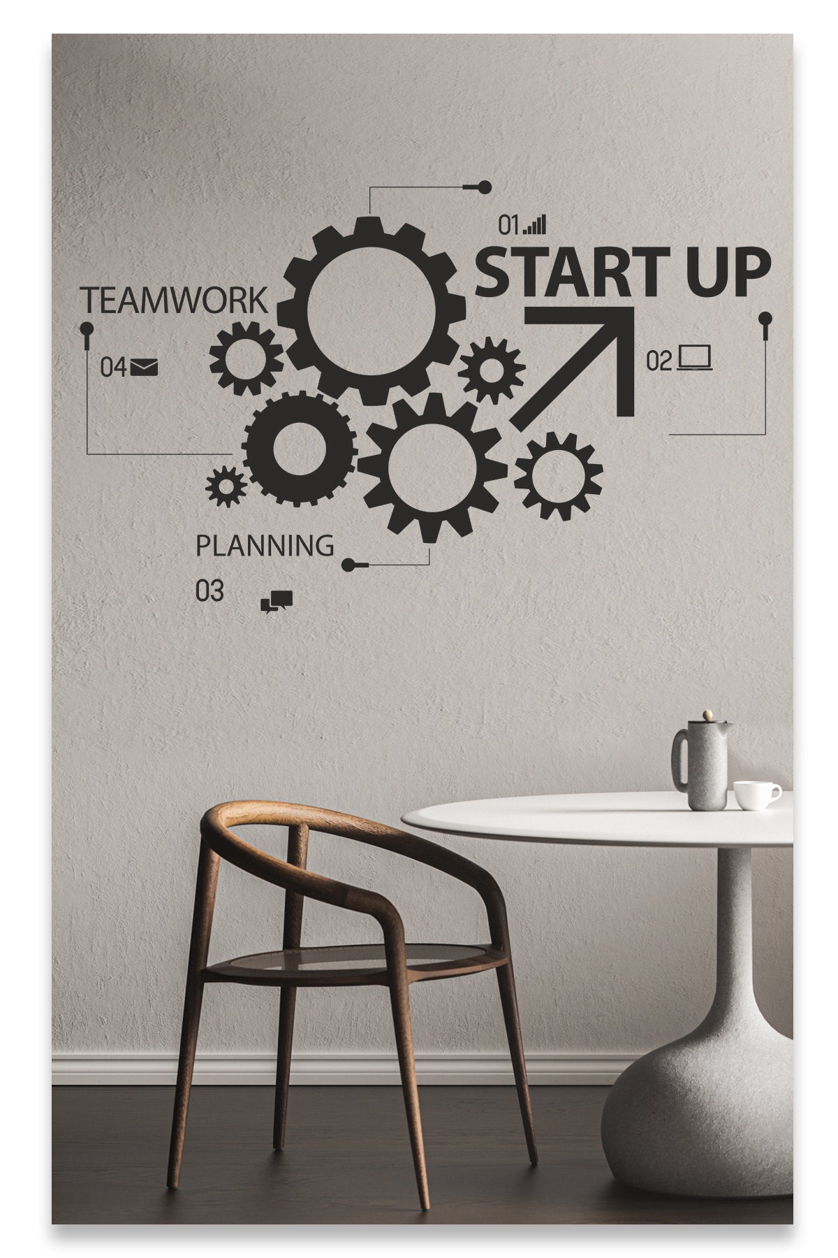 Start Up Teamwork Dekoratif Duvar Sticker