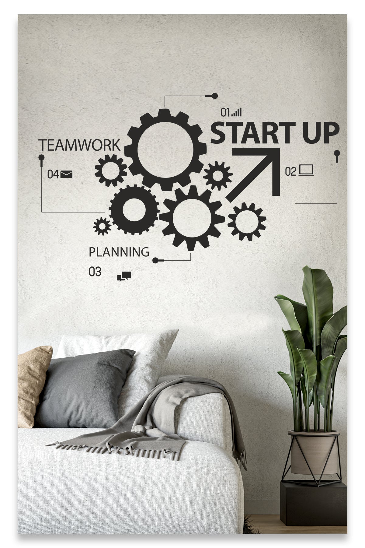 Start Up Teamwork Dekoratif Duvar Sticker