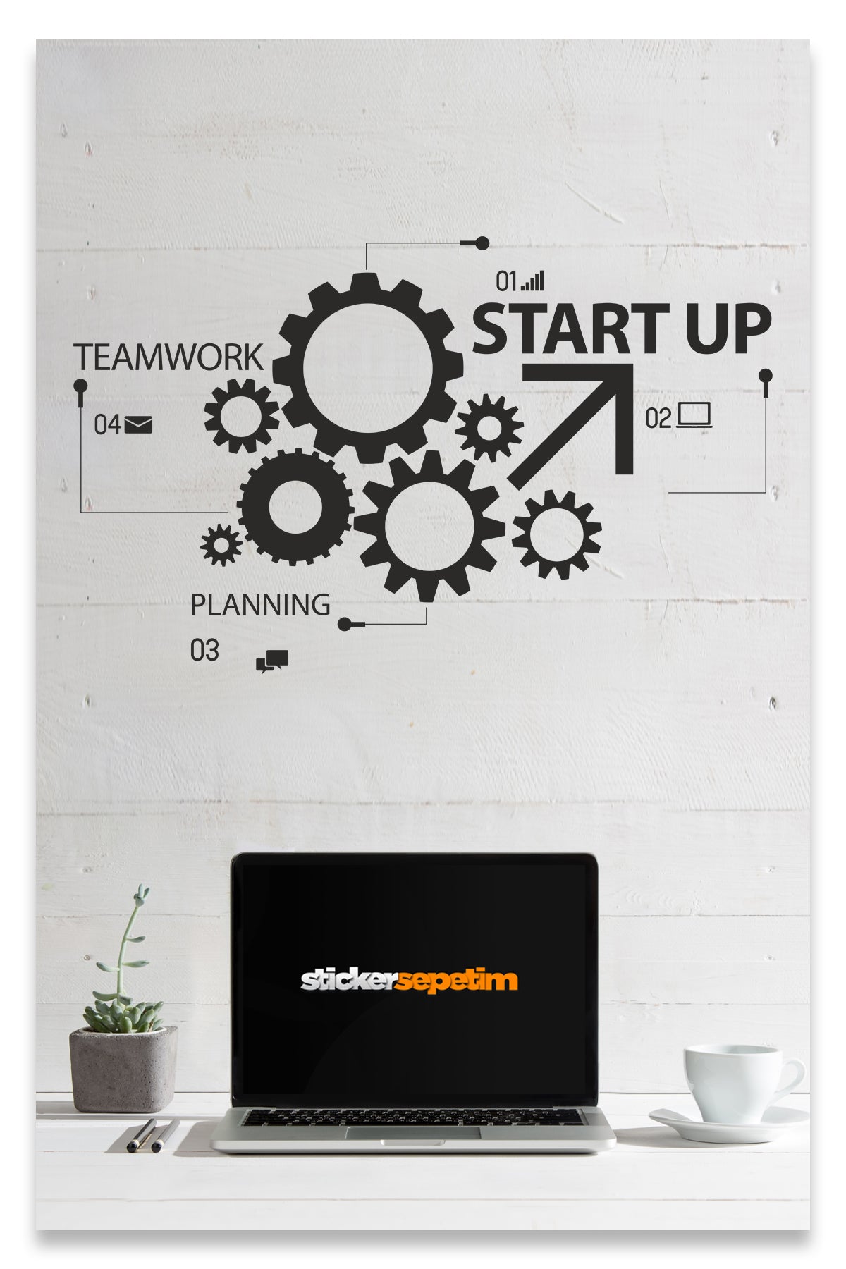 Start Up Teamwork Dekoratif Duvar Sticker