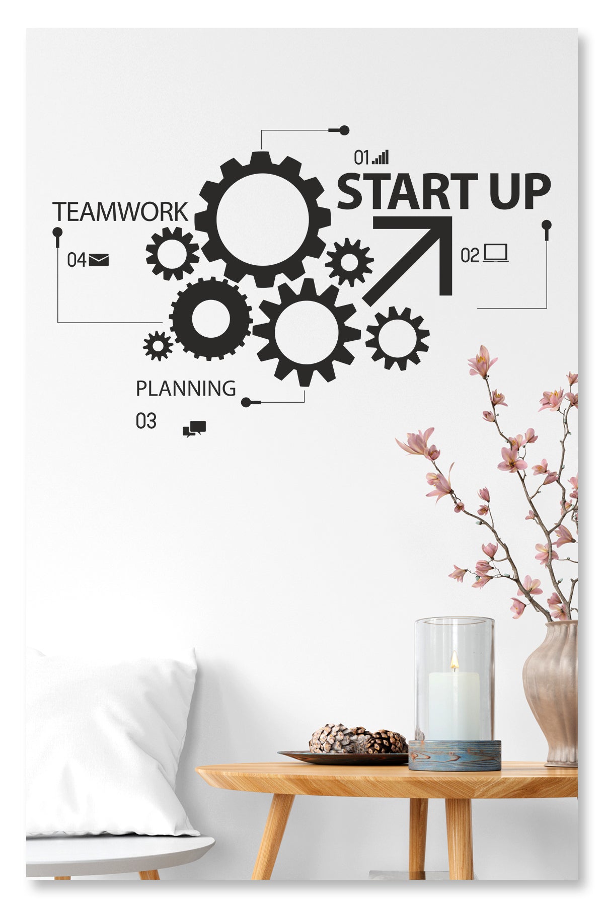 Start Up Teamwork Dekoratif Duvar Sticker
