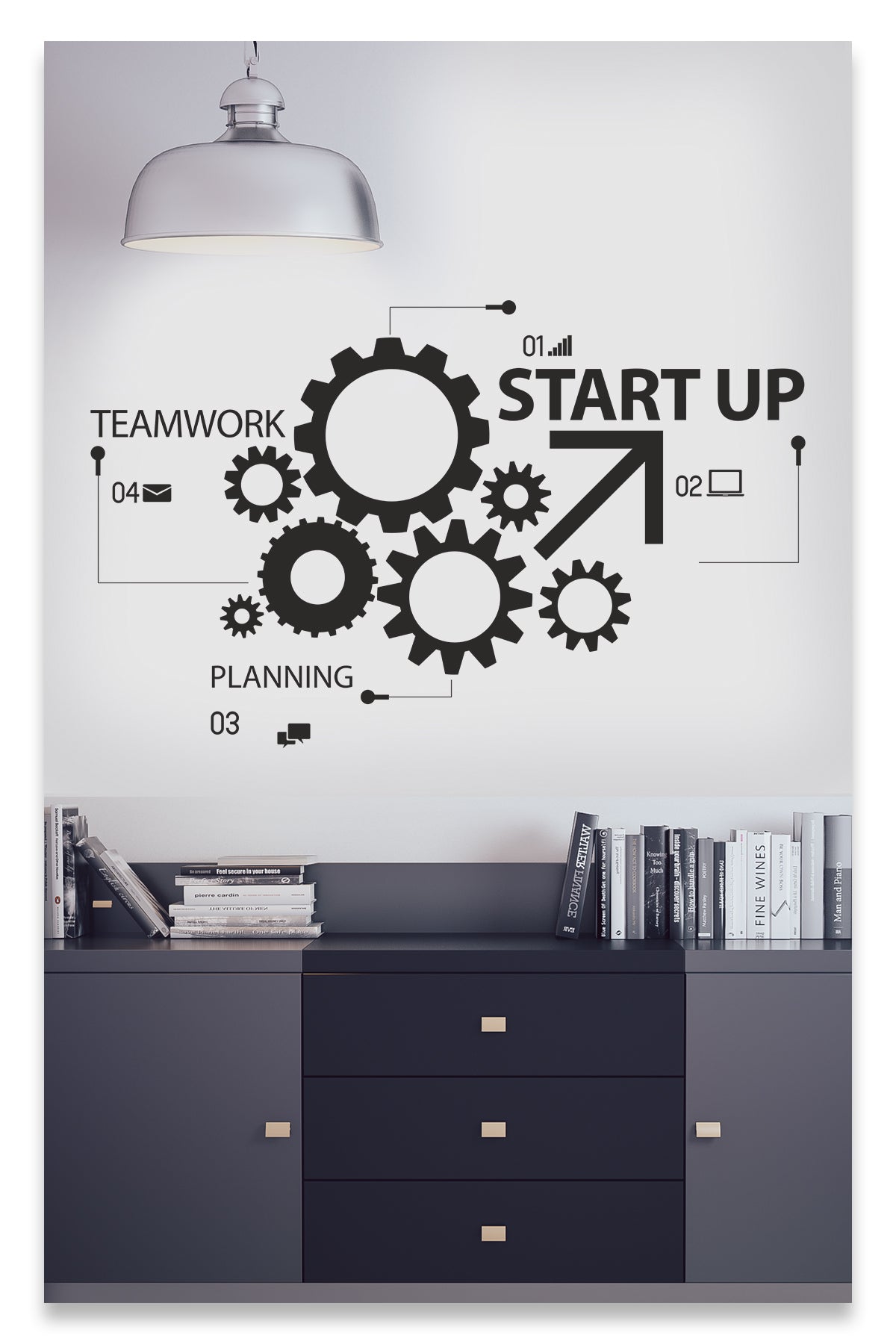 Start Up Teamwork Dekoratif Duvar Sticker