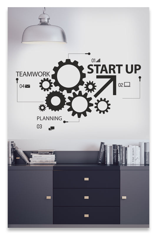 Start Up Teamwork Dekoratif Duvar Sticker