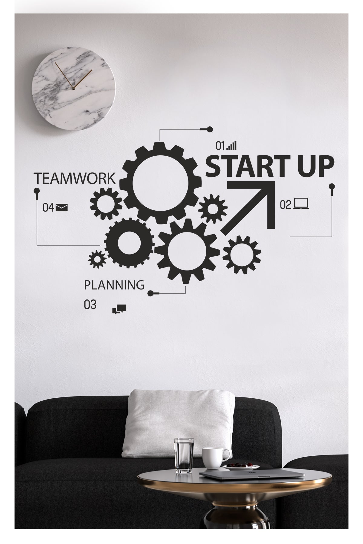 Start Up Teamwork Dekoratif Duvar Sticker