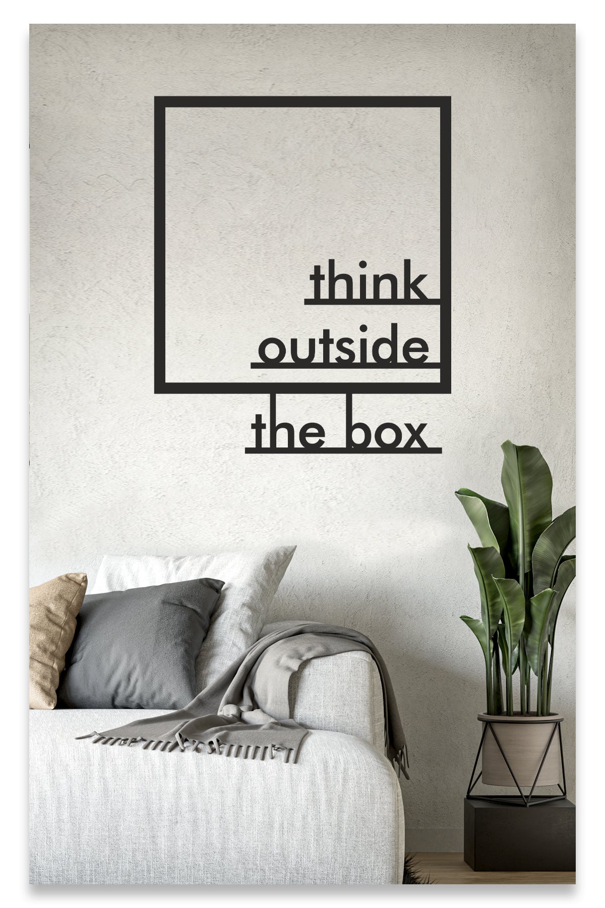 Think Outside The Box - Kalıpların Dışına Çık Dekoratif Duvar Sticker