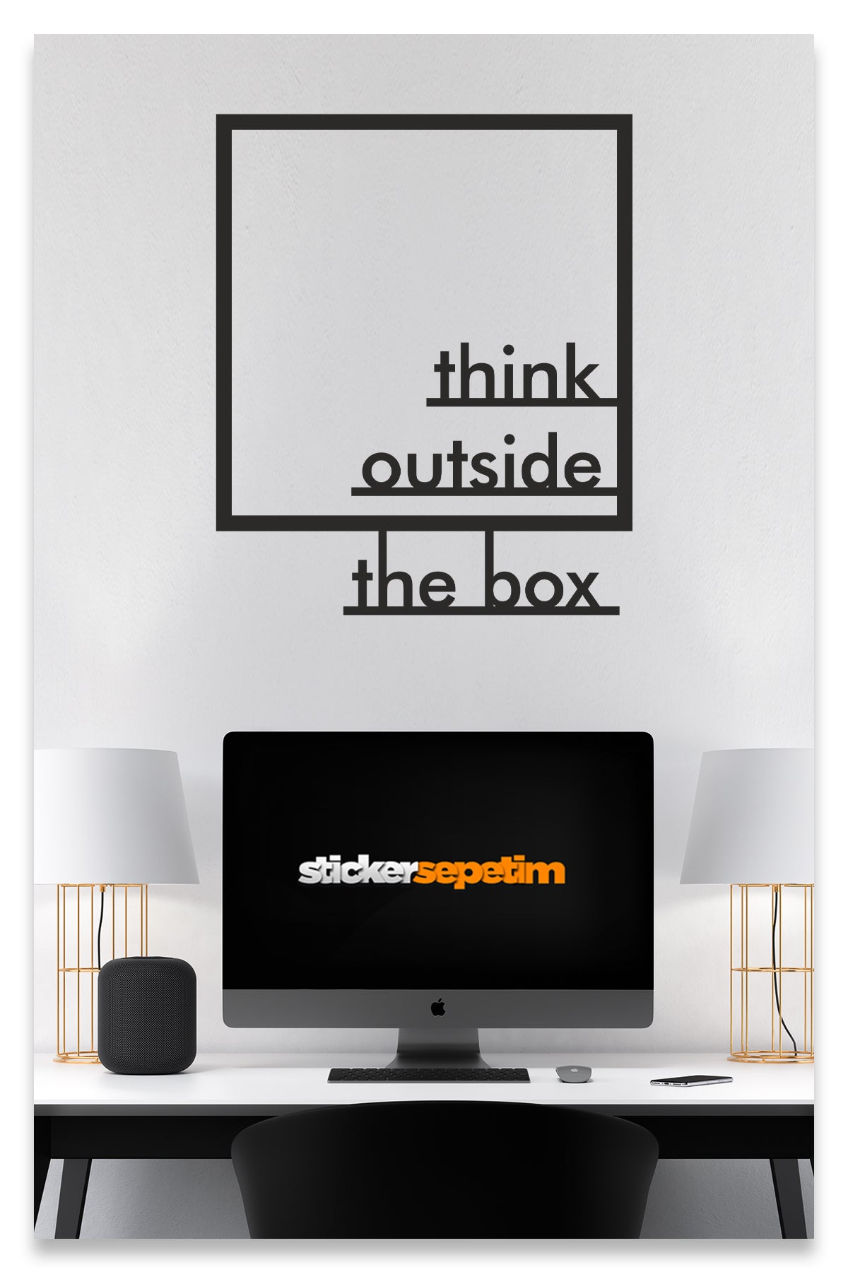 Think Outside The Box - Kalıpların Dışına Çık Dekoratif Duvar Sticker