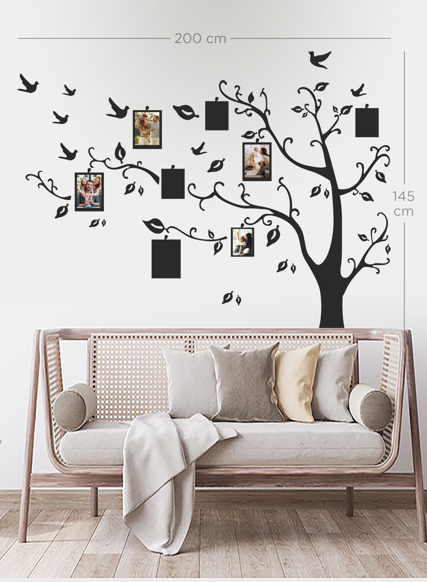 Duvar Sticker - Soy Ağacı Aile Ağacı Fotoğtaf Albümü Dekoratif Duvar Sticker Duvar Süsü