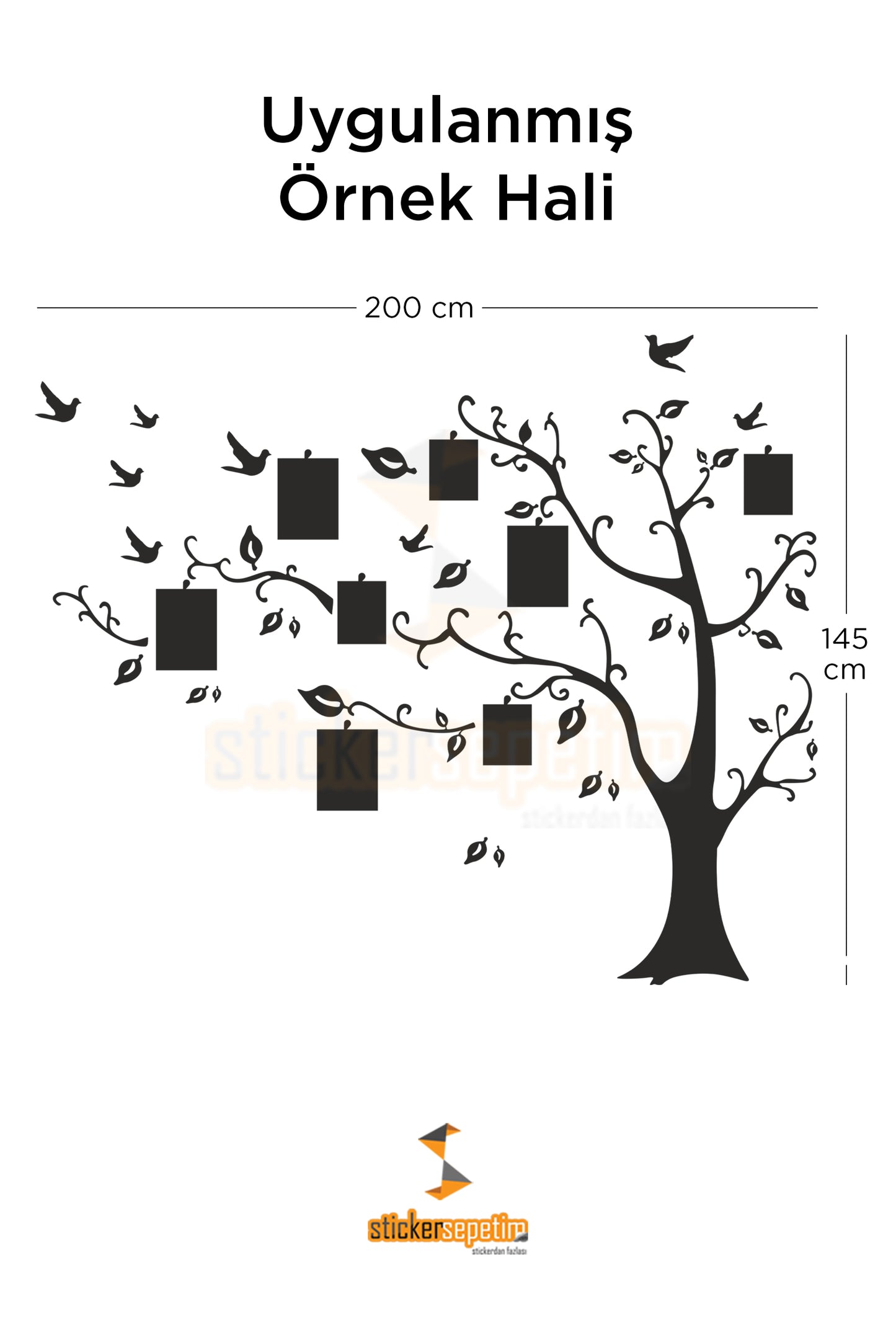 Duvar Sticker - Soy Ağacı Aile Ağacı Fotoğtaf Albümü Dekoratif Duvar Sticker Duvar Süsü